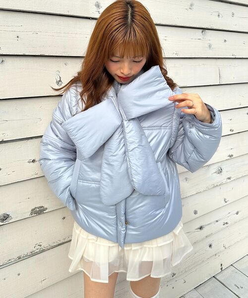 セール】リボンマフラーセット中綿ブルゾン（ダウンジャケット/コート