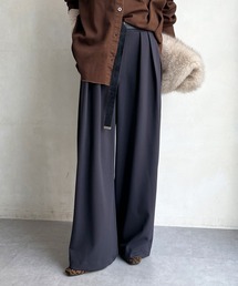 ボンディングジョーゼットタックワイドパンツ