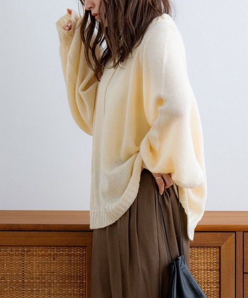 NOAHL（ノアル）の「【NOAHL】透かし編みボリュームニット（ニット/セーター・レディース・モスグリーン/モカ/グレイッシュベージュ/アイボリー・FREE）」の20枚目の写真