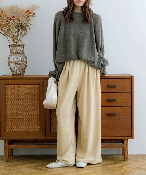 NOAHL（ノアル）の「【NOAHL】透かし編みボリュームニット（ニット/セーター・レディース・モスグリーン/モカ/グレイッシュベージュ/アイボリー・FREE）」の7枚目の写真