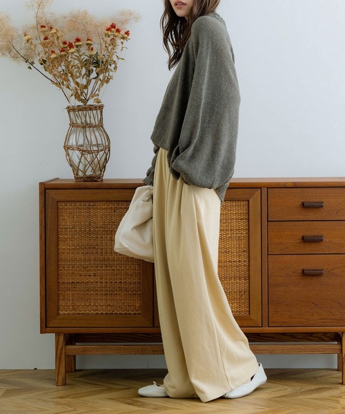 NOAHL（ノアル）の「【NOAHL】透かし編みボリュームニット（ニット/セーター・レディース・モスグリーン/モカ/グレイッシュベージュ/アイボリー・FREE）」の9枚目の写真