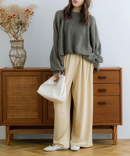 NOAHL（ノアル）の「【NOAHL】透かし編みボリュームニット（ニット/セーター・レディース・モスグリーン/モカ/グレイッシュベージュ/アイボリー・FREE）」の12枚目の写真