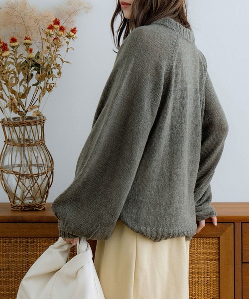 NOAHL（ノアル）の「【NOAHL】透かし編みボリュームニット（ニット/セーター・レディース・モスグリーン/モカ/グレイッシュベージュ/アイボリー・FREE）」の14枚目の写真