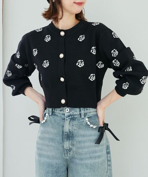 MAJESTIC LEGON(マジェスティックレゴン)の「レディパターンカーデセットワンピ(ワンピース・レディース・ブラック系その他/ブラウン系その他2/ホワイト系その他2・MEDIUM)」の13枚目の写真