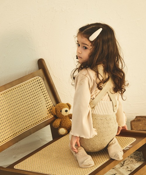 sea and shells by pairmanon（シーアンドシェルズバイペアマノン）の「【sea and shells by pairmanon】サスペンダー付き ニット パンツ ブルマ（その他ベビーウェア・キッズ・ベージュ/ブルー/ブラウン・90/80）」の11枚目の写真