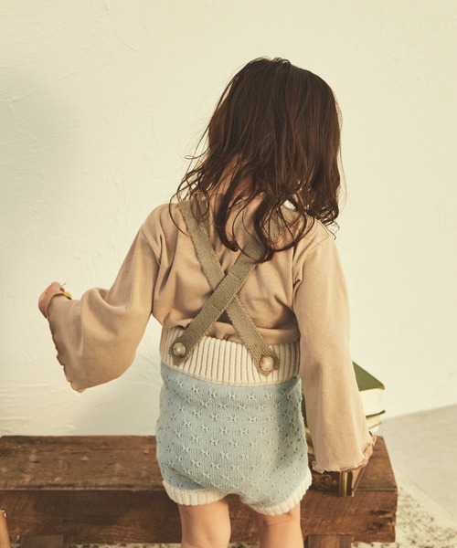 sea and shells by pairmanon（シーアンドシェルズバイペアマノン）の「【sea and shells by pairmanon】サスペンダー付き ニット パンツ ブルマ（その他ベビーウェア・キッズ・ベージュ/ブルー/ブラウン・90/80）」の22枚目の写真