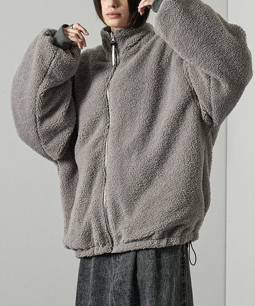 Alfred Alex(アルフレッドアレックス)の「【Alfred Alex】2WAYリバーシブル ドロストトラックブルゾン(ブルゾン・レディース・チャコール/ブラック・L/M)」の10枚目の写真