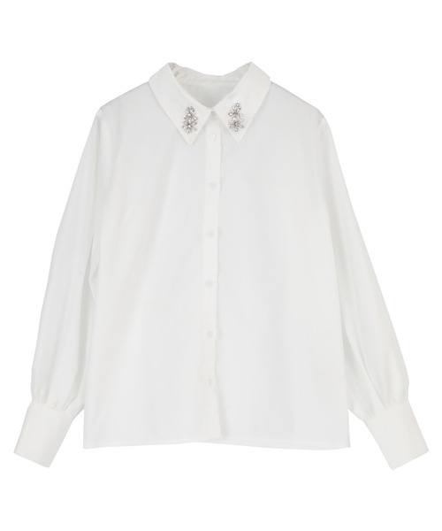 titivate（ティティベイト）の「襟付ビジューシャツ（シャツ/ブラウス・レディース・ブルー系その他/ホワイト系その他/ブルー系その他2/ホワイト系その他2・L/M/S）」の19枚目の写真