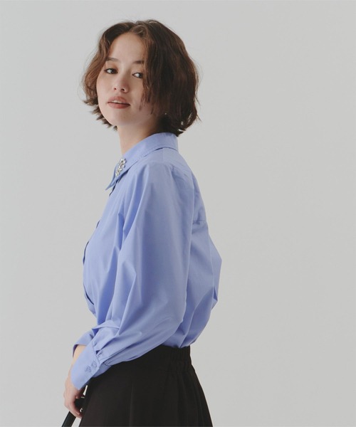 titivate（ティティベイト）の「襟付ビジューシャツ（シャツ/ブラウス・レディース・ブルー系その他/ホワイト系その他/ブルー系その他2/ホワイト系その他2・L/M/S）」の13枚目の写真