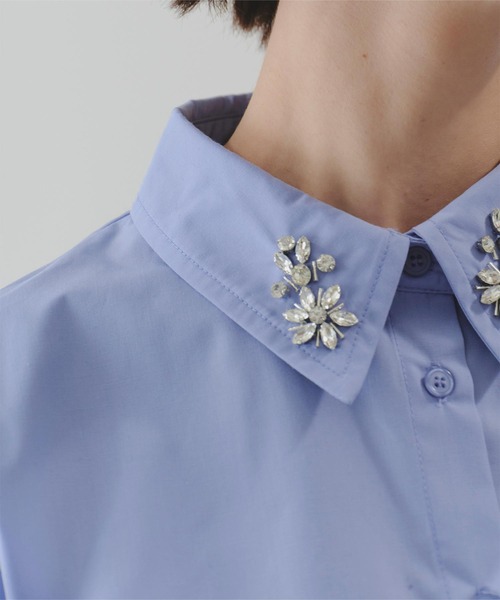 titivate（ティティベイト）の「襟付ビジューシャツ（シャツ/ブラウス・レディース・ブルー系その他/ホワイト系その他/ブルー系その他2/ホワイト系その他2・L/M/S）」の14枚目の写真