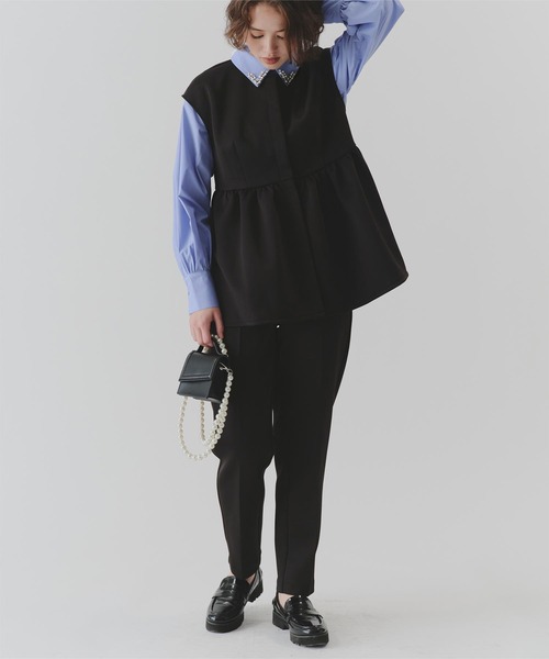 titivate（ティティベイト）の「襟付ビジューシャツ（シャツ/ブラウス・レディース・ブルー系その他/ホワイト系その他/ブルー系その他2/ホワイト系その他2・L/M/S）」の18枚目の写真