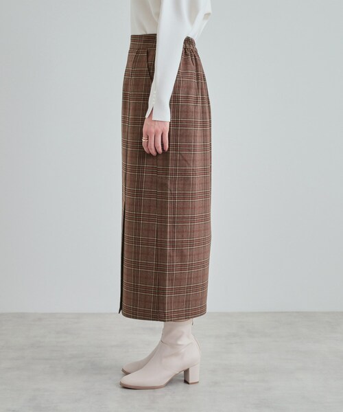 DRESKIP（ドレスキップ）の「◆【S-LL】きれいなIラインシルエット あったかチェックナロースカート（スカート・レディース・ブラック系1/ワイン系1/ベージュ系1・01/02/03/04）」の17枚目の写真