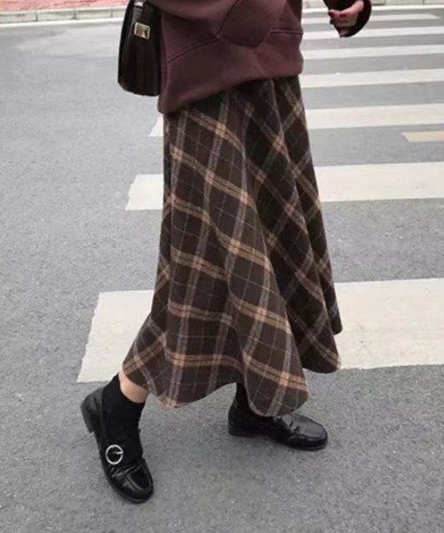 VIVID LADY（ビビッドレディー）の「タータンチェック チェックスカート レディース（スカート・レディース・ブラウン/ベージュ・SMALL/MEDIUM）」の10枚目の写真