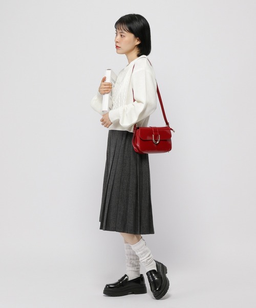 3.3 Field Trip （3.3フィールドトリップ）の「3.3 Field Trip／チェックミディスカート（バックゴム）（スカート・レディース・ブラウン/チャコール・FREE）」の8枚目の写真