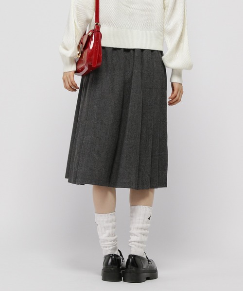 3.3 Field Trip （3.3フィールドトリップ）の「3.3 Field Trip／チェックミディスカート（バックゴム）（スカート・レディース・ブラウン/チャコール・FREE）」の11枚目の写真
