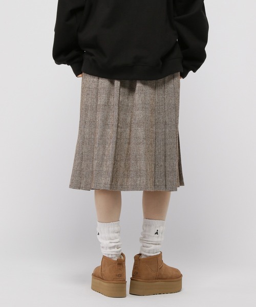 3.3 Field Trip （3.3フィールドトリップ）の「3.3 Field Trip／チェックミディスカート（バックゴム）（スカート・レディース・ブラウン/チャコール・FREE）」の17枚目の写真