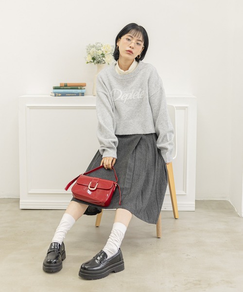 3.3 Field Trip （3.3フィールドトリップ）の「3.3 Field Trip／チェックミディスカート（バックゴム）（スカート・レディース・ブラウン/チャコール・FREE）」の6枚目の写真