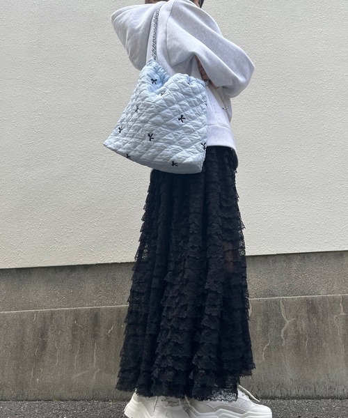 poiregnee（ポワニェ）の「［select］リボンキルティングバッグ（ショルダーバッグ・レディース・ホワイト/ブルー・FREE）」の5枚目の写真