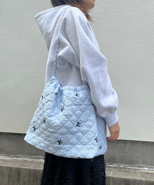 poiregnee（ポワニェ）の「［select］リボンキルティングバッグ（ショルダーバッグ・レディース・ホワイト/ブルー・FREE）」の8枚目の写真