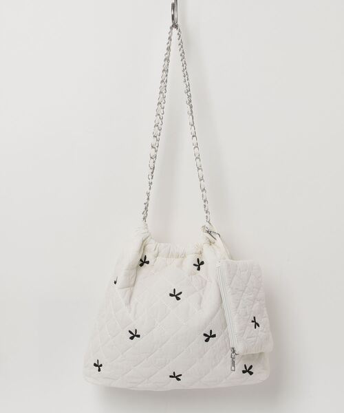 poiregnee（ポワニェ）の「［select］リボンキルティングバッグ（ショルダーバッグ・レディース・ホワイト/ブルー・FREE）」の10枚目の写真