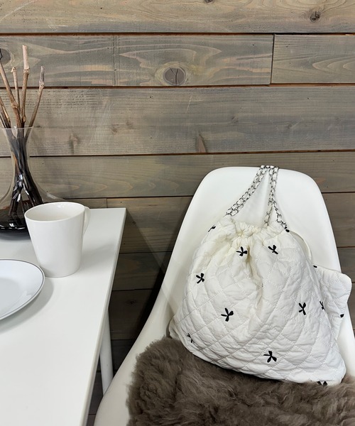 poiregnee（ポワニェ）の「［select］リボンキルティングバッグ（ショルダーバッグ・レディース・ホワイト/ブルー・FREE）」の17枚目の写真