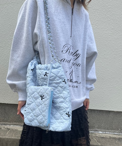 poiregnee（ポワニェ）の「［select］リボンキルティングバッグ（ショルダーバッグ・レディース・ホワイト/ブルー・FREE）」の16枚目の写真
