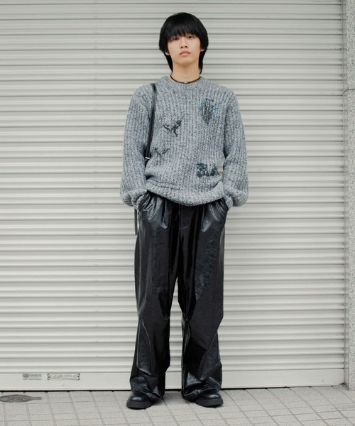 SENSE OF PLACE by URBAN RESEARCH(センスオブプレイスバイアーバンリサーチ)の「グラフィックプリントルーズクルーネックニット(ニット/セーター・メンズ・グレー/ブルー/パープル・LARGE/MEDIUM)」の16枚目の写真