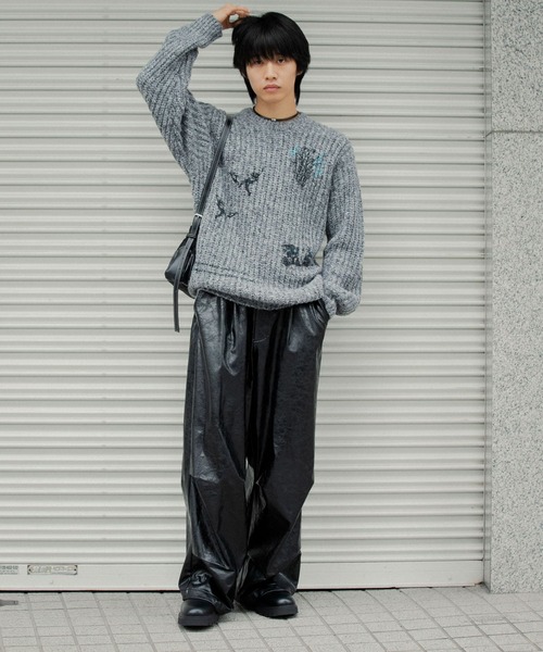 SENSE OF PLACE by URBAN RESEARCH(センスオブプレイスバイアーバンリサーチ)の「グラフィックプリントルーズクルーネックニット(ニット/セーター・メンズ・グレー/ブルー/パープル・LARGE/MEDIUM)」の17枚目の写真