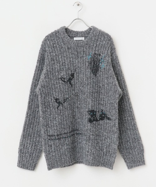 MUKZIN グラフィックプリント ニットセーター MUKZIN グラフィックプリント ニットセーター 【公式通販】