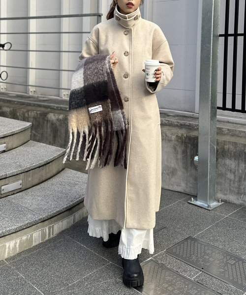 w closet(ダブルクローゼット)の「【3色展開】チェックマフラー(マフラー・レディース・ブラウン/レッド/サックスブルー・ONE SIZE)」の10枚目の写真