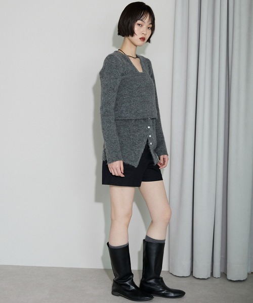 グレー ニット カーディガン　革靴 JIGGYS SHOP（ジギーズショップ） カーディガン メンズ トップス