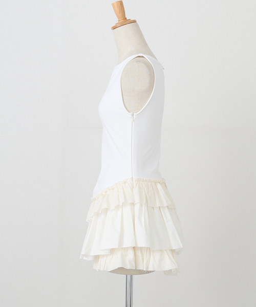 GLOWNY(グロウニ―)の「【GLOWNY/グロウニー】 GIRLFRIEND BLOOM MINI DRESS(ワンピース・レディース・ホワイト・FREE)」の5枚目の写真