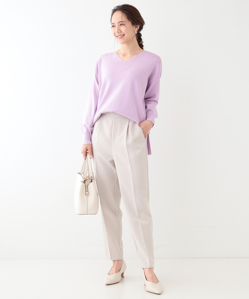 SHOO・LA・RUE（シューラルー）の「【SS-3L/洗える/通勤・セレモニーにも】しなやかな身のこなしが叶う ストレッチテーパードパンツ（その他パンツ・レディース・ライトブルー/ブラウン系その他/ブラック/ナチュラル・04/03/02/01/10/05）」の14枚目の写真