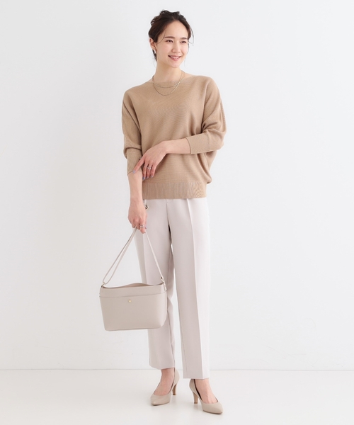 SHOO・LA・RUE（シューラルー）の「【SS-3L/洗える/通勤・セレモニーにも】しなやかな身のこなしが叶う ストレッチテーパードパンツ（その他パンツ・レディース・ライトブルー/ブラウン系その他/ブラック/ナチュラル・04/03/02/01/10/05）」の10枚目の写真