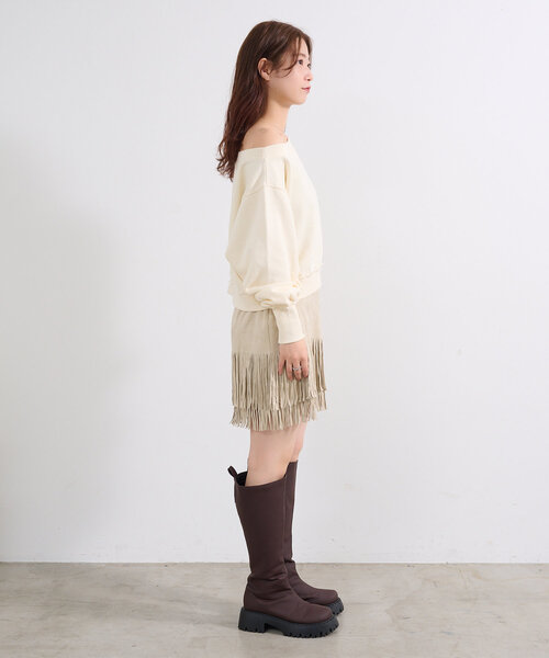 Kastane（カスタネ）の「【新色追加/2サイズ展開】スウェードミニスカート（スカート・レディース・ブラウン/ブラック/ベージュ/アイボリー・1/2）」の14枚目の写真