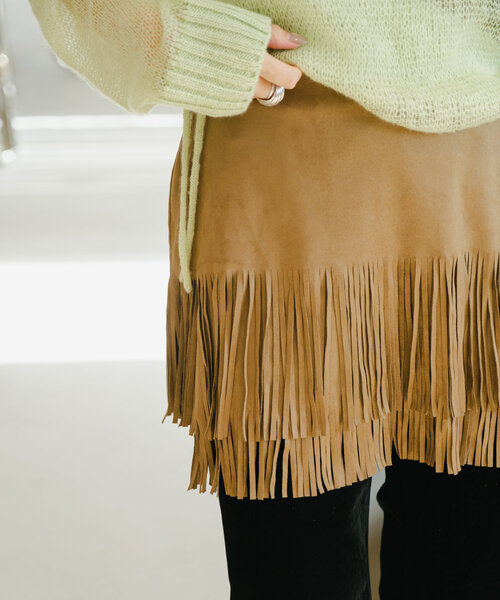 Kastane（カスタネ）の「【新色追加/2サイズ展開】スウェードミニスカート（スカート・レディース・ブラウン/ブラック/ベージュ/アイボリー・1/2）」の22枚目の写真