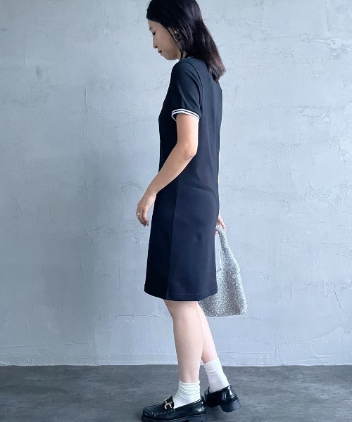 フレッドペリーの進化系ポロワンピース／ネイビー セール】[FRED PERRY/フレッドペリー] ツインティップライン
