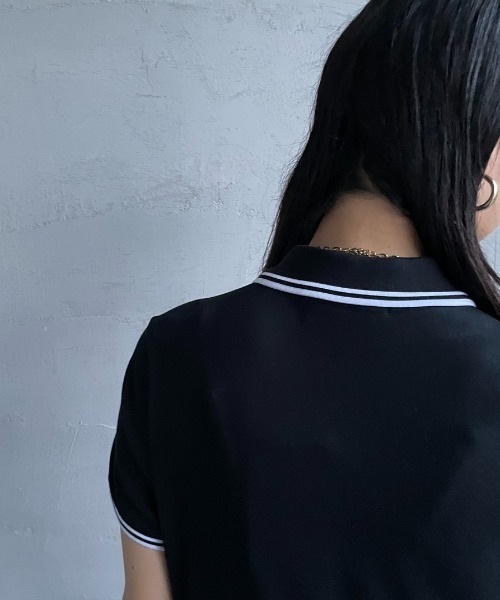 FRED PERRY（フレッドペリー）の「[FRED PERRY/フレッドペリー] ツインティップライン ポロワンピース（ワンピース・レディース・ブラック/ネイビー・10）」の7枚目の写真