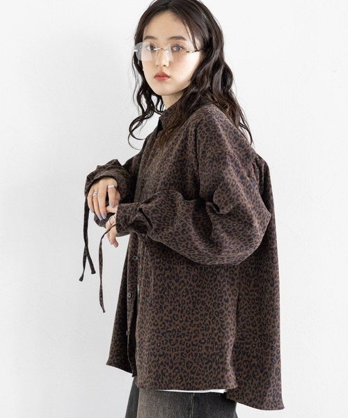 RAGEBLUE（レイジブルー）の「袖リボン/レオパードルーズシャツ（シャツ/ブラウス・レディース・ベージュ/ブラウン・FREE）」の17枚目の写真