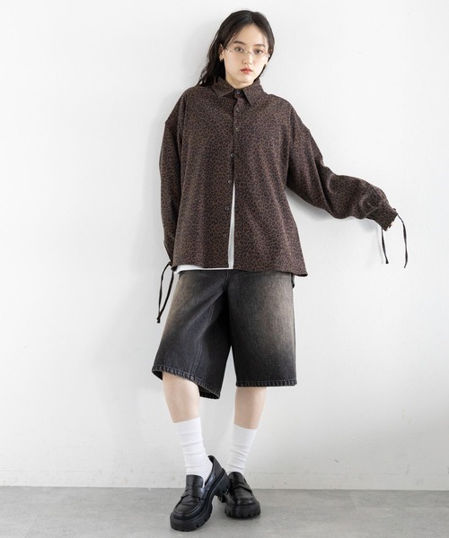 RAGEBLUE（レイジブルー）の「袖リボン/レオパードルーズシャツ（シャツ/ブラウス・レディース・ベージュ/ブラウン・FREE）」の22枚目の写真