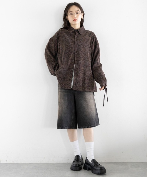 RAGEBLUE（レイジブルー）の「袖リボン/レオパードルーズシャツ（シャツ/ブラウス・レディース・ベージュ/ブラウン・FREE）」の21枚目の写真