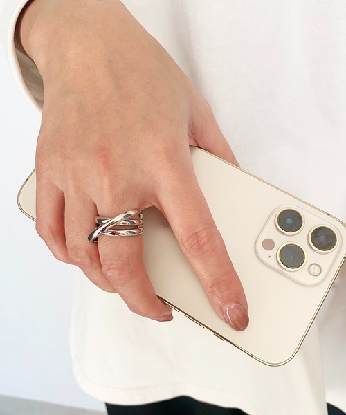 ankh+(アンクプラス)の「《重なるラインが美しい》オーバーラップラインリング(リング・レディース・ゴールド/シルバー・FREE)」の2枚目の写真