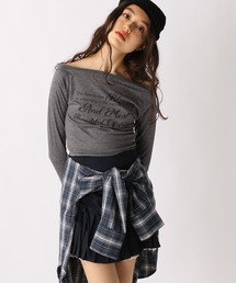 FOREVER 21 | 【2025SS】タイ付きロゴロングTシャツ(Tシャツ/カットソー)