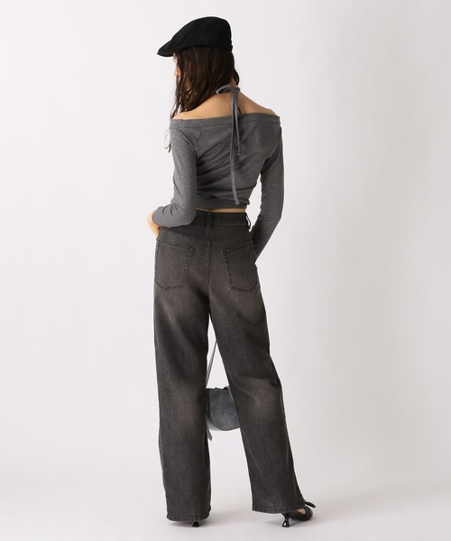 FOREVER 21（フォーエバー トゥエンティーワン）の「【2025SS】タイ付きロゴロングTシャツ（Tシャツ/カットソー・レディース・チャコールグレー/ベージュ・FREE）」の17枚目の写真