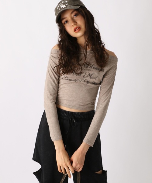 FOREVER 21（フォーエバー トゥエンティーワン）の「【2025SS】タイ付きロゴロングTシャツ（Tシャツ/カットソー・レディース・チャコールグレー/ベージュ・FREE）」の9枚目の写真