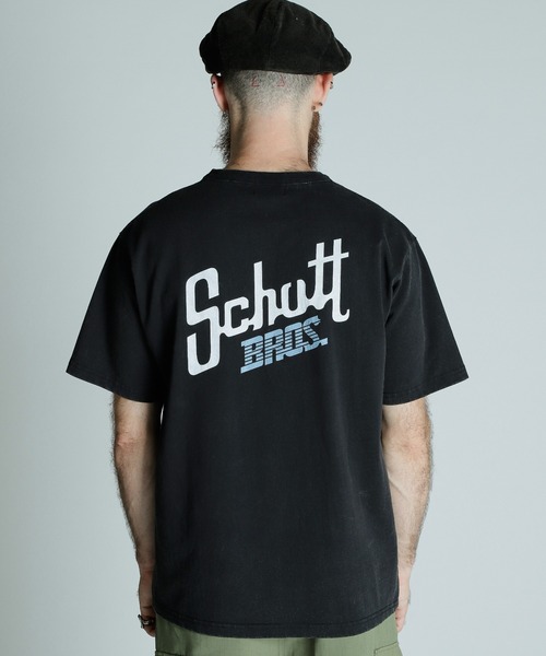 Schott(ショット)の「Schott/ショット/SNOWWASH T-SHIRT Schott BROS./スノーウォッシュ Tシャツ ショットブロス(Tシャツ/カットソー・メンズ・グレー/ブラック/ベージュ・2XL/XL/L/M)」の11枚目の写真