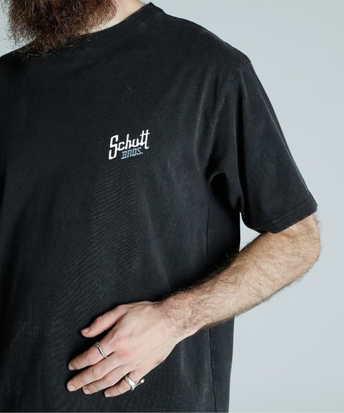 Schott(ショット)の「Schott/ショット/SNOWWASH T-SHIRT Schott BROS./スノーウォッシュ Tシャツ ショットブロス(Tシャツ/カットソー・メンズ・グレー/ブラック/ベージュ・2XL/XL/L/M)」の13枚目の写真