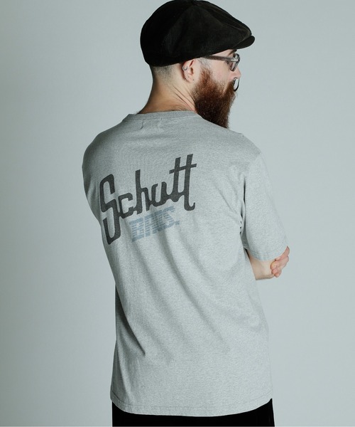 Schott(ショット)の「Schott/ショット/SNOWWASH T-SHIRT Schott BROS./スノーウォッシュ Tシャツ ショットブロス(Tシャツ/カットソー・メンズ・グレー/ブラック/ベージュ・2XL/XL/L/M)」の6枚目の写真