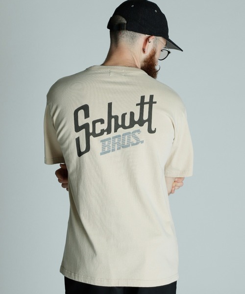 Schott(ショット)の「Schott/ショット/SNOWWASH T-SHIRT Schott BROS./スノーウォッシュ Tシャツ ショットブロス(Tシャツ/カットソー・メンズ・グレー/ブラック/ベージュ・2XL/XL/L/M)」の8枚目の写真