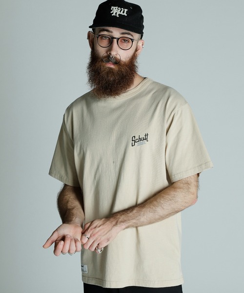 Schott(ショット)の「Schott/ショット/SNOWWASH T-SHIRT Schott BROS./スノーウォッシュ Tシャツ ショットブロス(Tシャツ/カットソー・メンズ・グレー/ブラック/ベージュ・2XL/XL/L/M)」の9枚目の写真